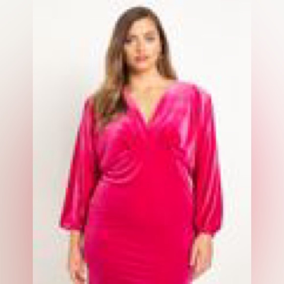 NWT Eloquii Pink Velvet Dolman Sleeve - Picture 5 of 6